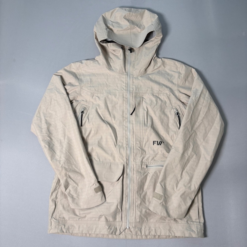 FW Catalyst Fusion Jacket WPS Mens Medium Beige Ripstop Shell Waterproof Hooded